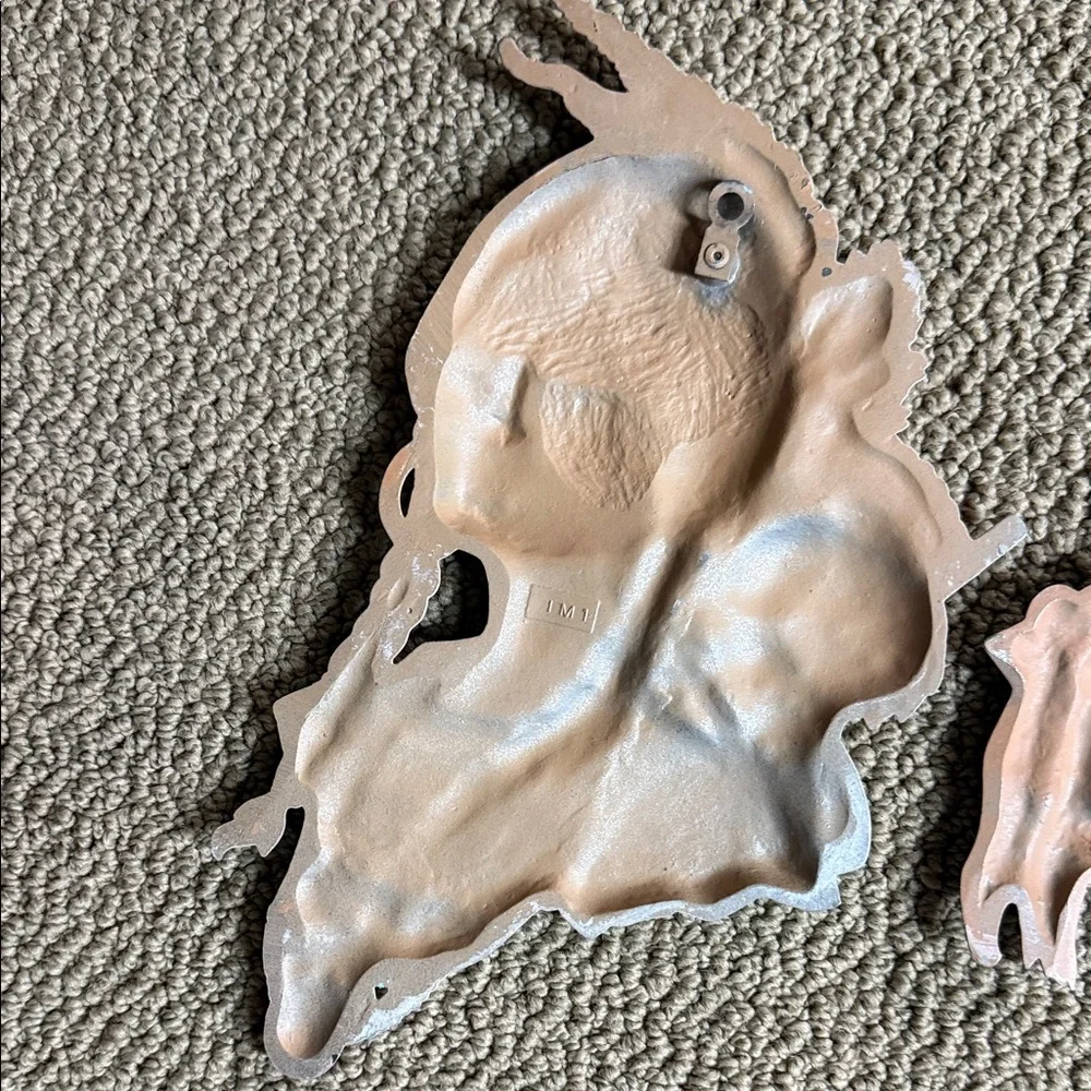Vintage 1970's Sexton Native American Indian Metal Wall Hanging Set -some Wear